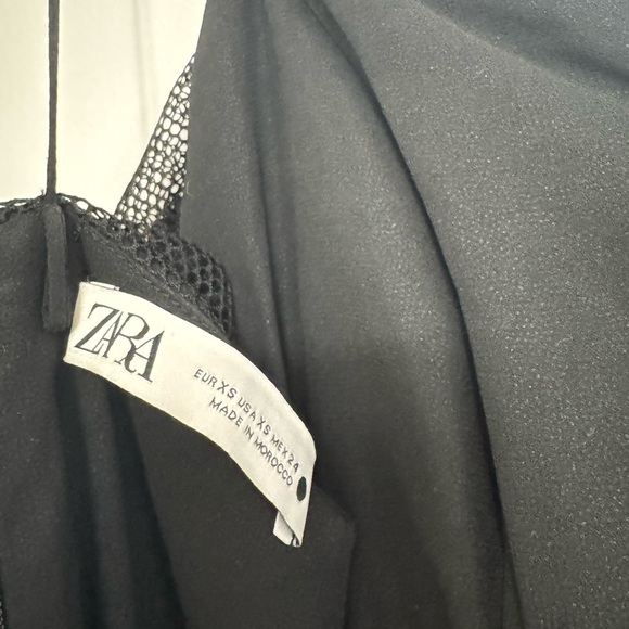 Zara Black Asymmetrical Spaghetti Strap Dress - Picture 9 of 9